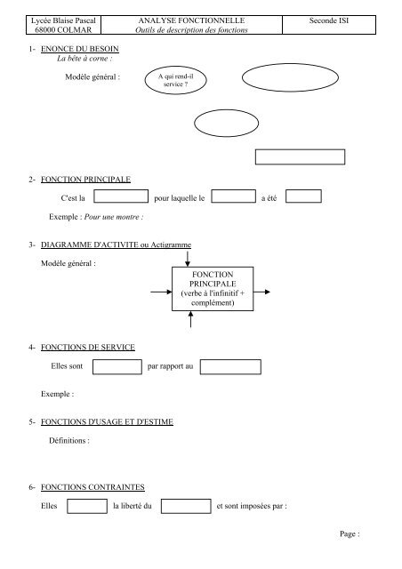 compte rendu outils d'analyse fonctionnelle