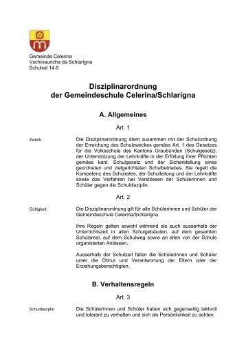 Disziplinarordnung - Celerina Gemeinde