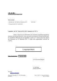 Tarifs des LogopÃ¨des â A partir du 01/01/2012 - INAMI