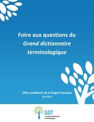 FAQ - Le grand dictionnaire terminologique