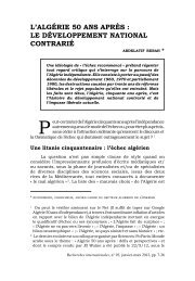 L'ALgérie 50 Ans Après : Le déveLoppement nAtionAL contrArié