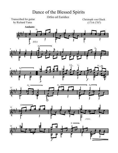 Open Score - Richard Yates Classical Guitar Transcriptions