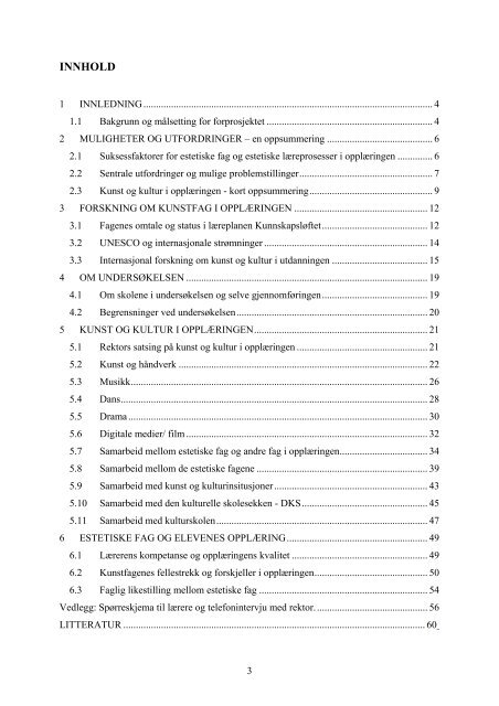 2009 Rapport: Kunst og kultur i opplæringen - Aud Berggraf Sæbø