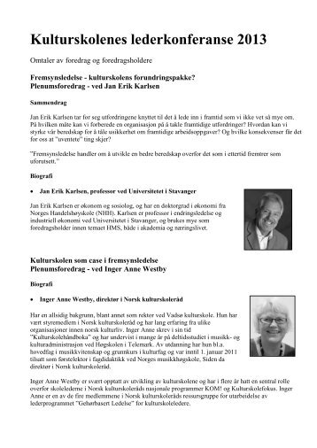 Omtaler av foredrag og foredragsholdere - Norsk kulturskoleråd