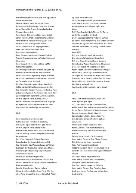 Ministerialbok for Liknes 1710-1788 (Bok A1) - Kvinesdal Historielag
