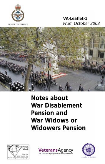Notes about War Disablement Pension and War Widows or ...