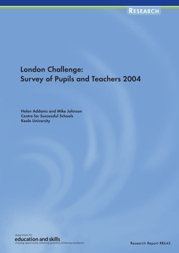 London Challenge: Survey of Pupils and Teachers 2004