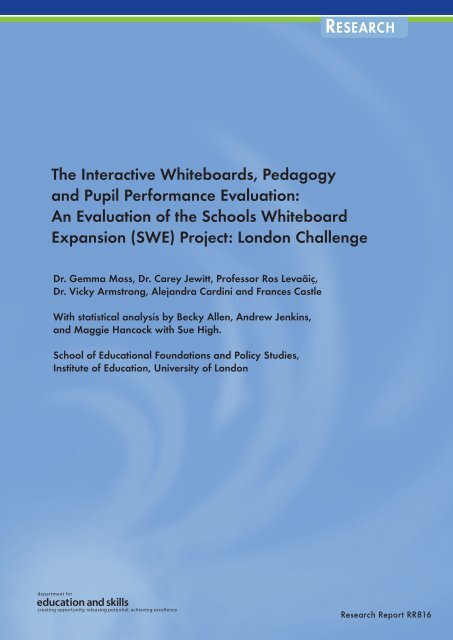 The Interactive Whiteboards, Pedagogy and Pupil Performance ...