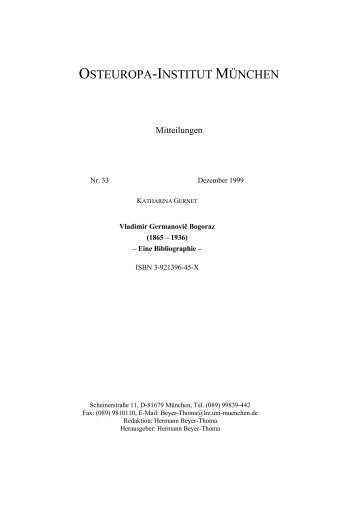 OSTEUROPA-INSTITUT MÃœNCHEN