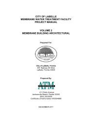 city of labelle membrane water treatment facility ... - DN Higgins, Inc.