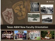 Texas A&M New Faculty Orientation - Office of the Dean of Faculties