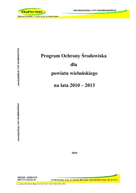 Program Ochrony Årodowiska dla powiatu wieluÅskiego na lata ...