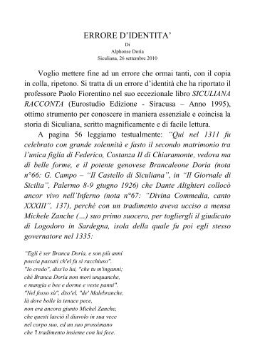 errore d'identita' su brancaleone - alphonse doria