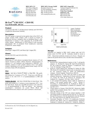 Bi-Test™ CD3 FITC - CD19 PE - BioCarta