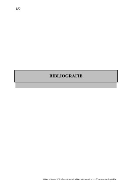 BIBLIOGRAFIE - Dipartimento per le libertÃ  civili e l'immigrazione