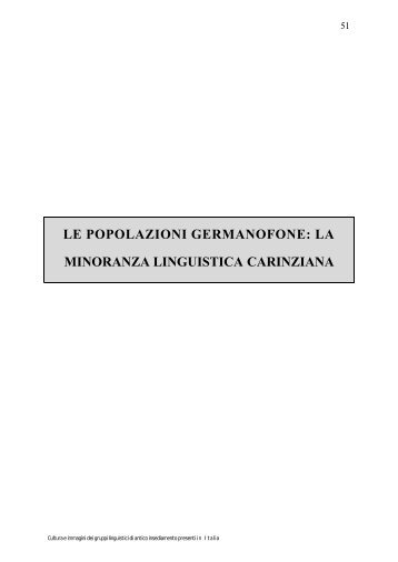 La minoranza linguistica carinziana - Varese