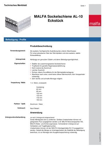 Technisches Merkblatt [PDF-Download] - Malfa Farben GmbH