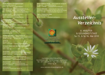 Aussteller- Verzeichnis - Calendula Kräutergarten