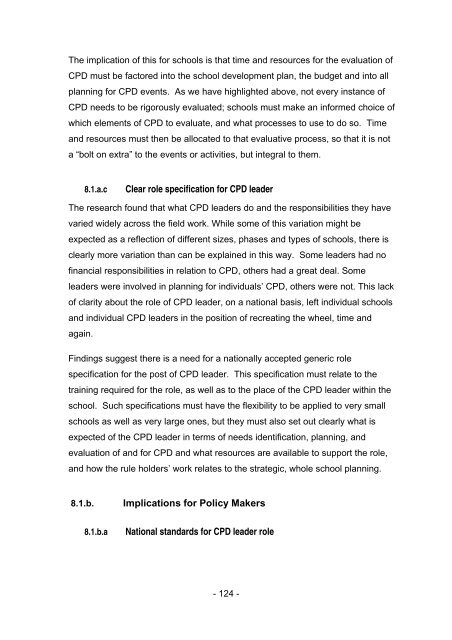 Evaluating the Impact of Continuing Professional Development (CPD)