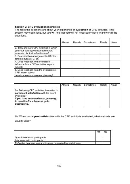 Evaluating the Impact of Continuing Professional Development (CPD)