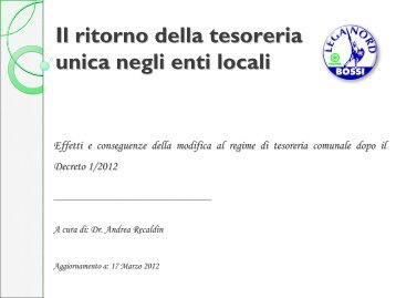 Tesoreria Unica - Lega Nord Emilia