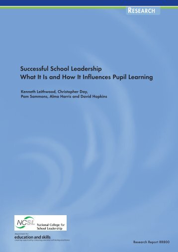 Successful School Leadership What It Is and How It Influences Pupil ...