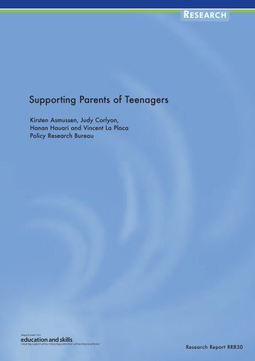 Supporting Parents of Teenagers - Communities and Local ...