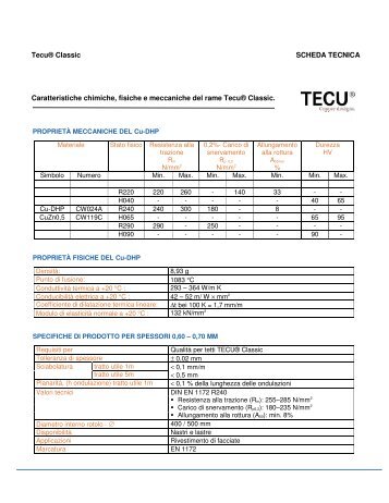 Scheda tecnica rame tecu kme - SidEXPO