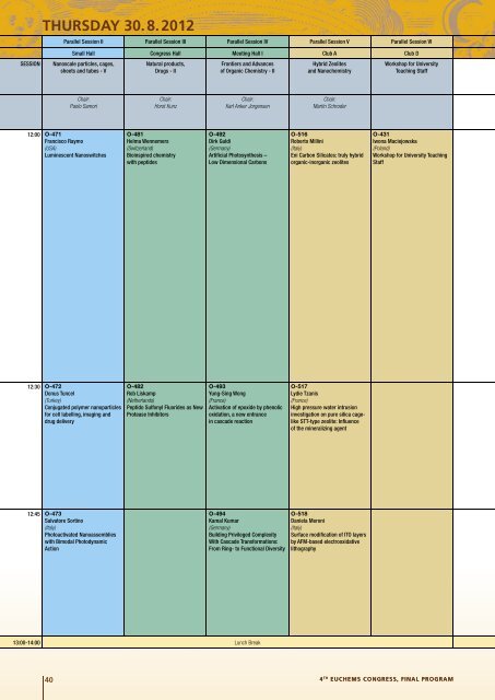 Special Symposium - 4th EuCheMS Chemistry Congress