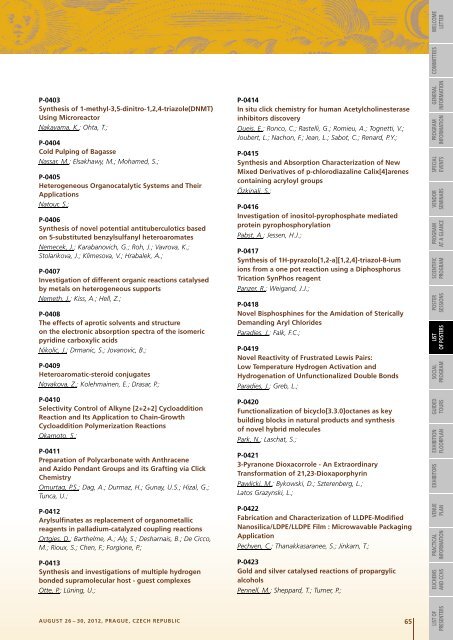 Special Symposium - 4th EuCheMS Chemistry Congress