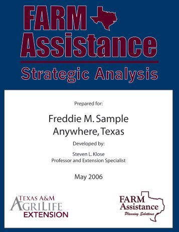 Strategic Analysis - Texas A&M AgriLife