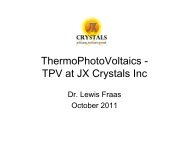 Intro to TPV at JX Crystals Inc