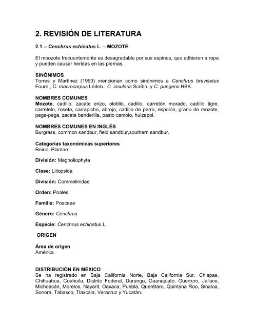 reporte colecta de malezas - Universidad AutÃ³noma de Chiapas
