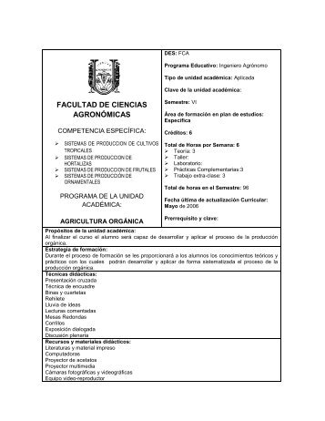 contenido del curos de agricultura organica