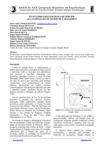 ANAIS do XXX Congresso Brasileiro de Espeleologia - Sociedade ...