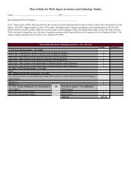 PhD Plan of Study - Science and Technology in Society