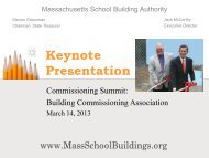 Project Overview Report - Massachusetts School Building Authority