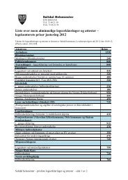 Liste over noen alminnelige legeerklÃ¦ringer og ... - Saltdal Kommune