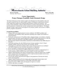 Project Overview Report - Massachusetts School Building Authority