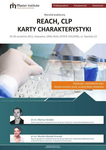 reach, clp karty charakterystyki - Master Institute