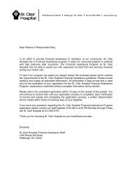 Dear Patient or Responsible Party, In an effort to ... - St. Clair Hospital