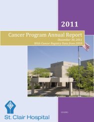 Cancer Program Annual Report - St. Clair Hospital