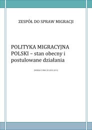 Polityka migracyjna Polski - stan obecny i postulowane dziaÅania