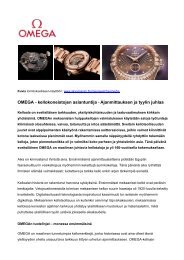 OMEGA - kellokoneistojen asiantuntija - Ajanmittauksen ja ... - Cision