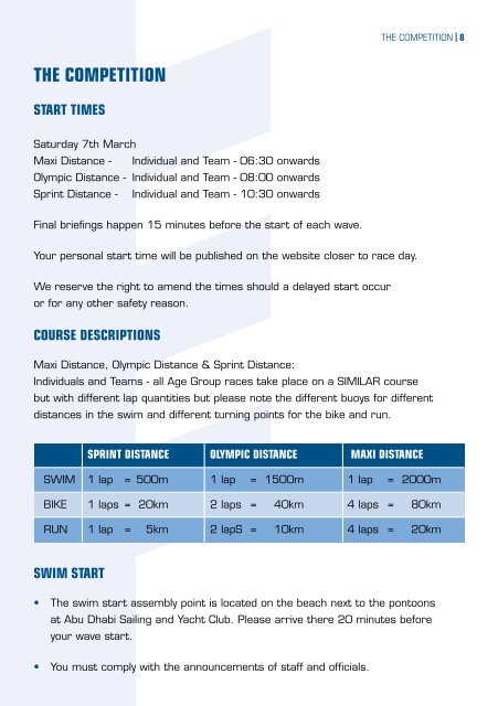 IPIC World Triathlon Abu Dhabi Athlete Guide