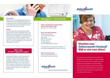 'Klachten over Dokterswacht Friesland? Blijf er niet mee zitten!' (pdf ...