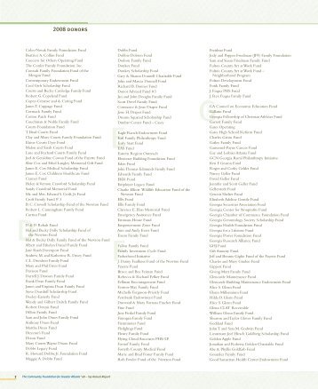 2008 Donors Listing - The Community Foundation for Greater Atlanta