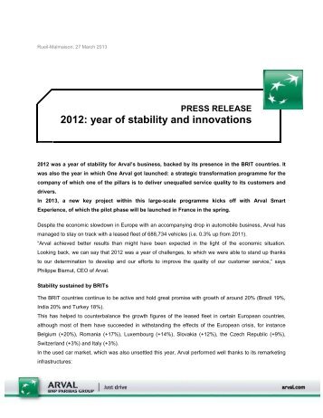 Download the press release - Arval