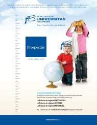 sommaire du prospecTus - Fonds Universitas