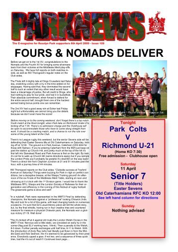 parknews109 - Rosslyn Park FC